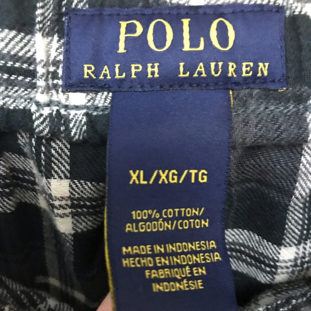 Polo Ralph Lauren Men’s black/ white/ grey plaid Pajama bottom - sz XL - NWT